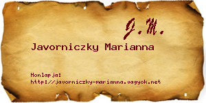 Javorniczky Marianna névjegykártya